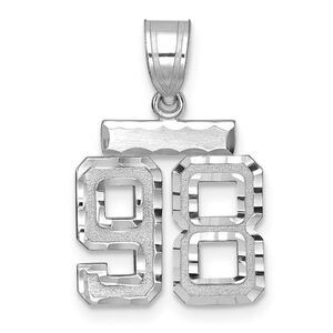 14k White Gold, Varsity Collection, Small D/C Pendant, Number 98